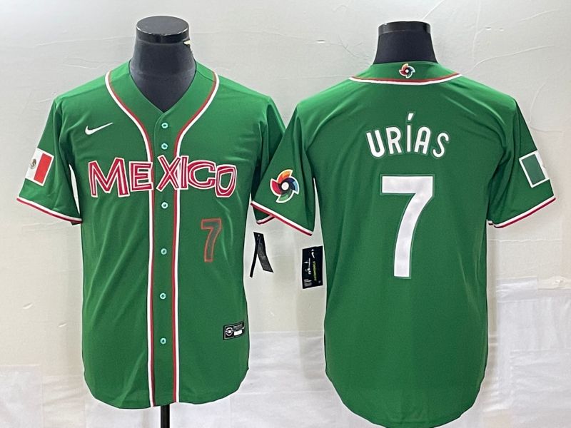 Men 2023 World Cub Mexico #7 Urias Green white Nike MLB Jersey10->more jerseys->MLB Jersey